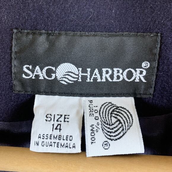 VTG Womens 100% Wool Blazer Sz 14 Navy Old Money Academia Preppy Professional - Picture 9 of 12